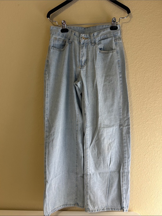 SHEIN Denim - SHEIN Light Blue High-Rise Wide Leg Jeans